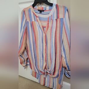 Zac & Rachel blouse, sz Sm, stripes